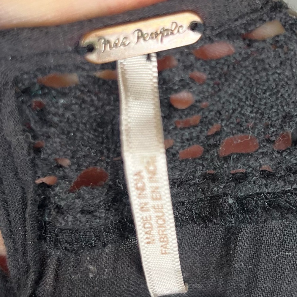 Free People Dress Womens Medium Black Perfectly Victorian Boho Whimsical Girly - Picture 8 of 10